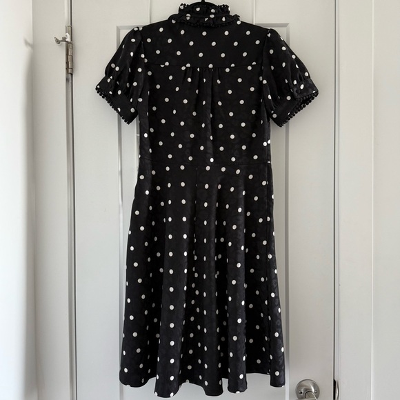 Black & white polka dot short sleeve dress with ruffle details - Medium - Picture 6 of 7